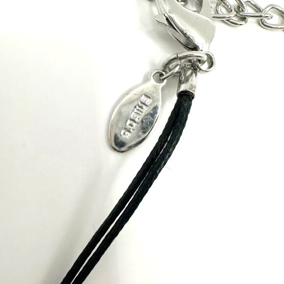 Chicos Chico's Black Cord Station Necklace Bars Minimalist Layering Retro - Picture 4 of 8